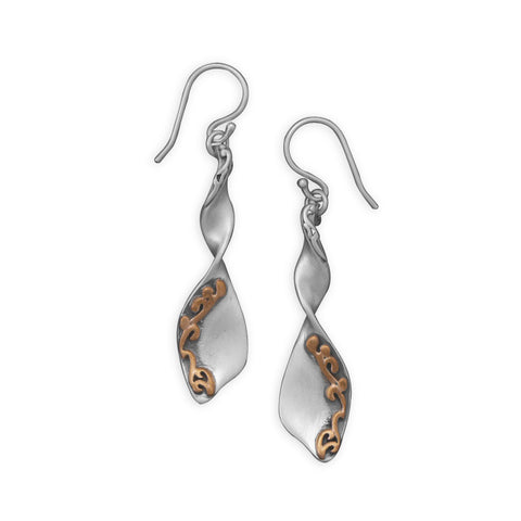 Matte Finish Earrings with Copper Accents