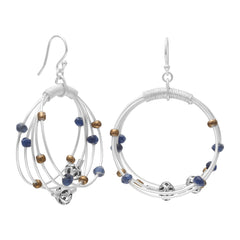 Sodalite and Glass Earrings