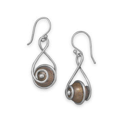 Copper Bead Drop Earrings