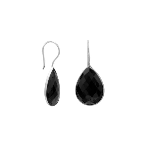 Faceted Black Onyx Earrings