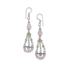 Rose Quartz and Peridot Earrings