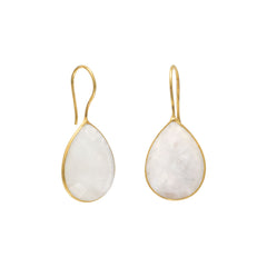 14 Karat Gold Plated Rainbow Moonstone Earrings