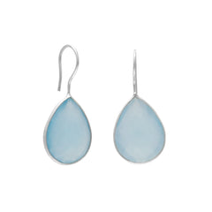 Faceted Blue Chalcedony Earrings