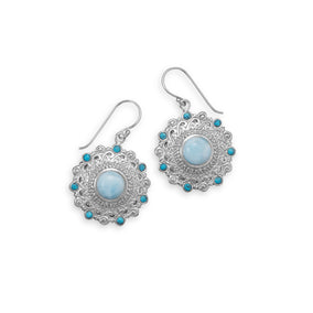 Larimar and Shattuckite Earrings