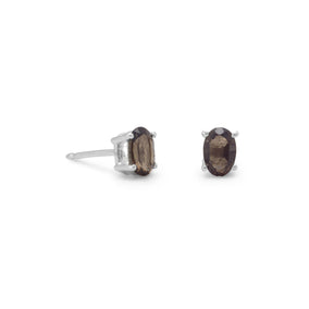 Smoky Quartz Stud Earrings