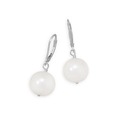 White Glass Pearl Earrings
