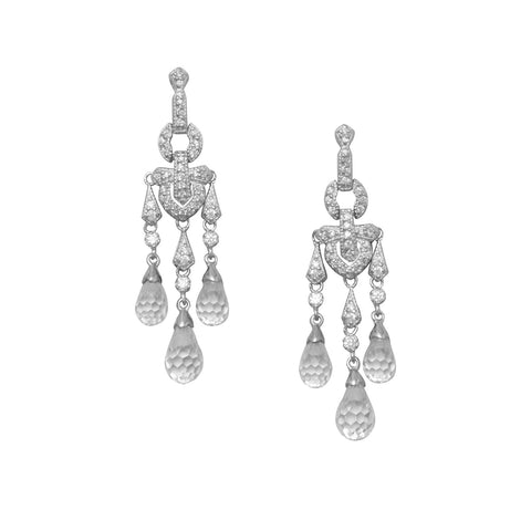 Rhodium Plated Chandelier Earrings