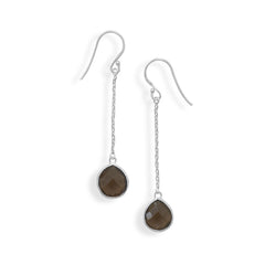 Smoky Quartz Chain Drop Earrings