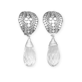 Briolette Drop Clip-On Earrings