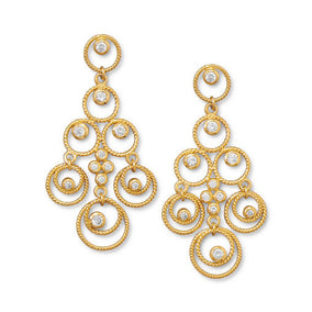 14 Karat Gold Plated CZ Chandelier Earrings