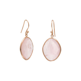 14 Karat Gold Plated Rose Quartz Earrings