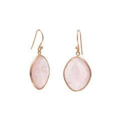14 Karat Gold Plated Rose Quartz Earrings