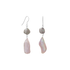 Potato and Baroque Cultured Freshwater Pearl Earrings