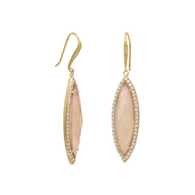 14 Karat Gold Plated Champagne CZ Earrings