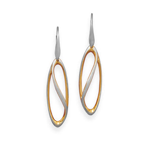 Two Tone Soft Marquise Drop Earrings