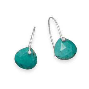 Rough-Cut Stabilized Turquoise Earrings