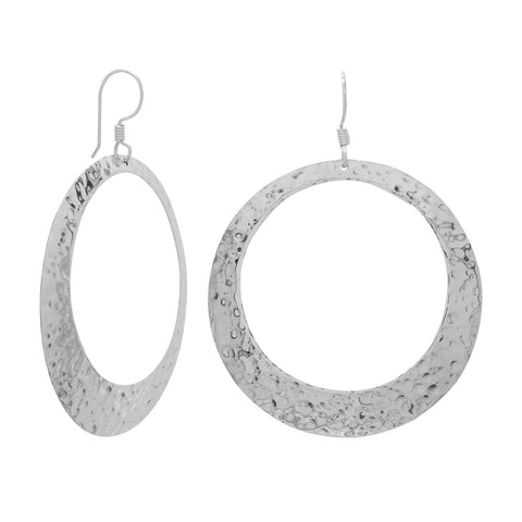 Hammered Open Circle Earrings