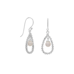 Pear Crystal Earrings with Simulated Pearl Drop