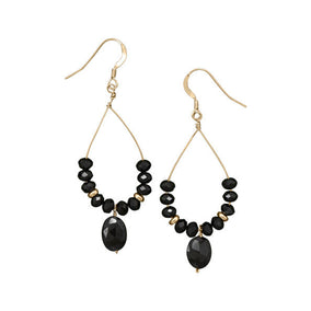 14/20 Gold Filled Black Spinel Drop Earrings