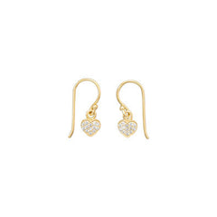 14 Karat Gold Plated CZ Heart Earrings