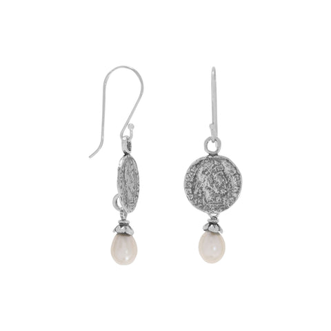 Coined Pearl Earrings