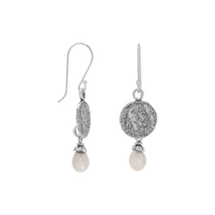 Coined Pearl Earrings