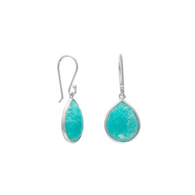Pear Shape Freeform Faceted Amazonite Earrings
