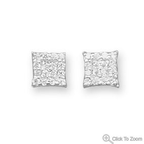 Square Pave CZ Earrings
