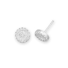 Round Pave CZ Earrings