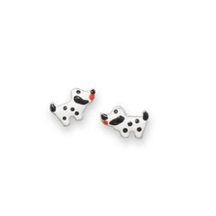 Rhodium Plated Puppy Dog Earrings