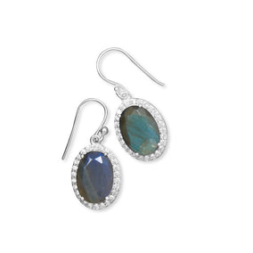Elegant Labradorite Earrings with CZ Edge