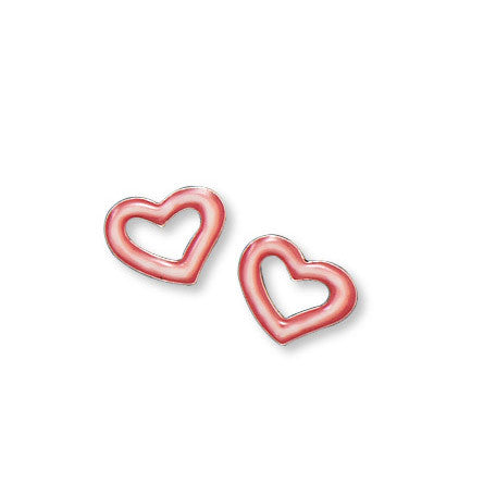 Graduated Dark Pink to Light Pink Heart Stud Earrings