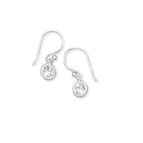 Crystal with Rope Edge Earrings