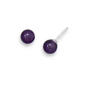 8mm Amethyst Stud Earrings