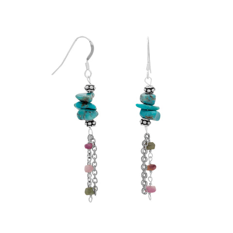 Baila Luna Oxidized Multistrand Drop Earrings