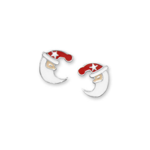 Red and White Santa Stud Earrings