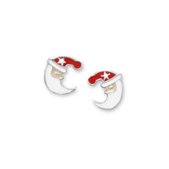Red and White Santa Stud Earrings