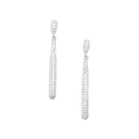 Glamorous Pave CZ Drop Earrings