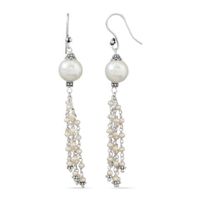 Multistrand Cultured Freshwater Pearl Drop Earrings