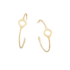 Large 14K Gold Plated 3/4 Hoop Earrings with CZ Circle