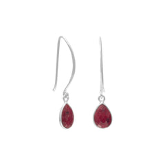 Corundum Drop Wire Earrings