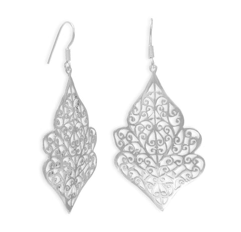 Ornate Cut Out Leaf Earrings