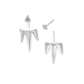 Spike Design Front Back Post Earrings