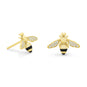 14 Karat Gold Plated Signity CZ Bee Earrings
