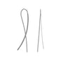 Rhodium Plated Flat Long Wire Earrings