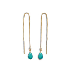 Turquoise Bead Threader Earrings