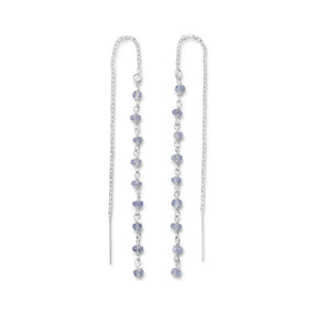 Tanzanite Bead Threader Earrings