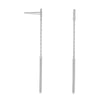 Rhodium Plated Chain and Bar Drop Earrings