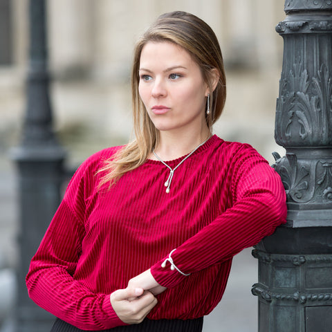 Rhodium Plated Coreana and Cultured Freshwater Pearl Drop Earrings