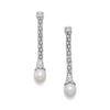 Rhodium Plated Coreana and Cultured Freshwater Pearl Drop Earrings